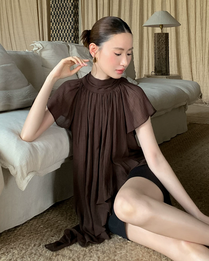 Airy High Neck Blouse