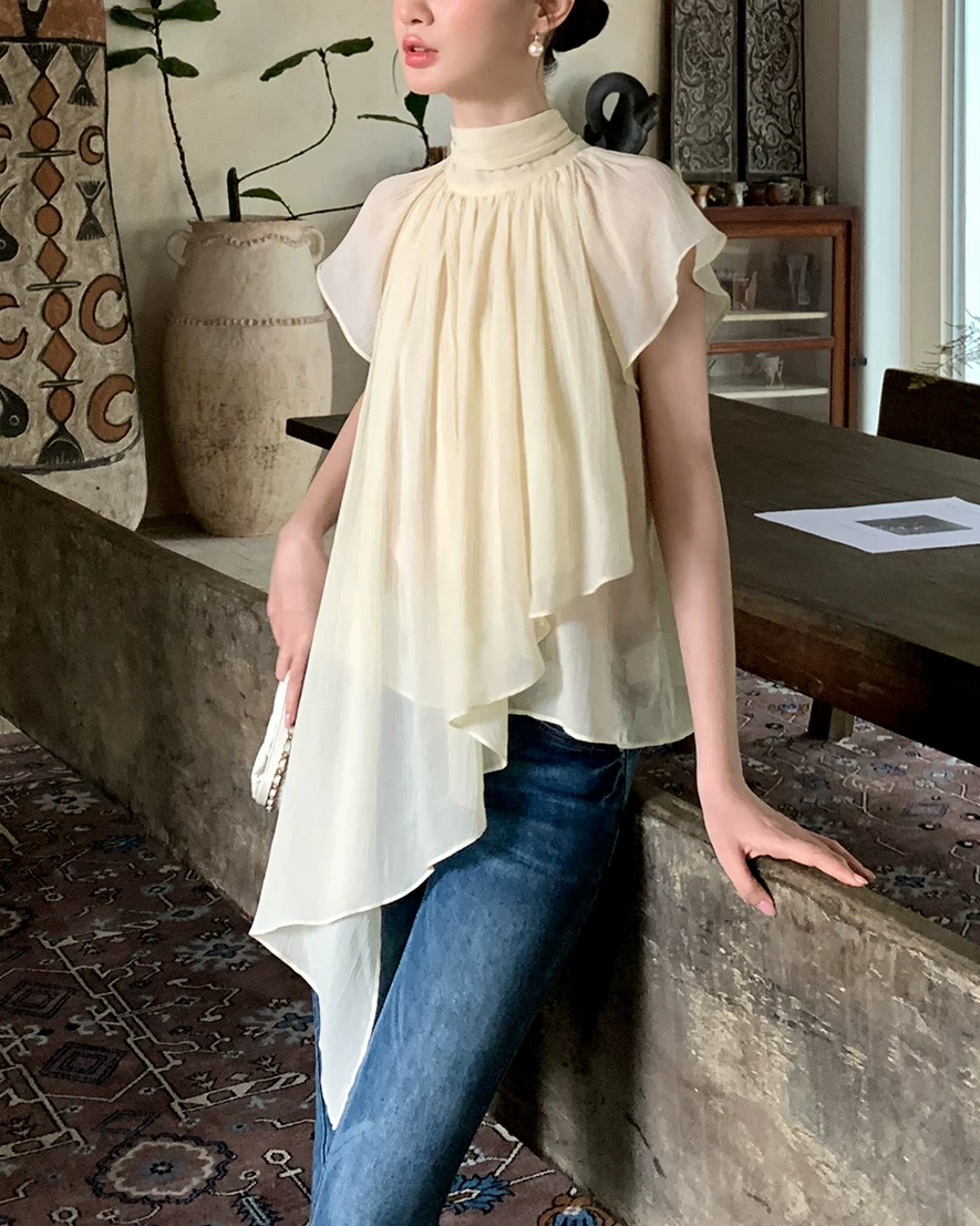 Airy High Neck Blouse