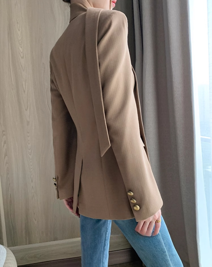 Gold button suit jacket