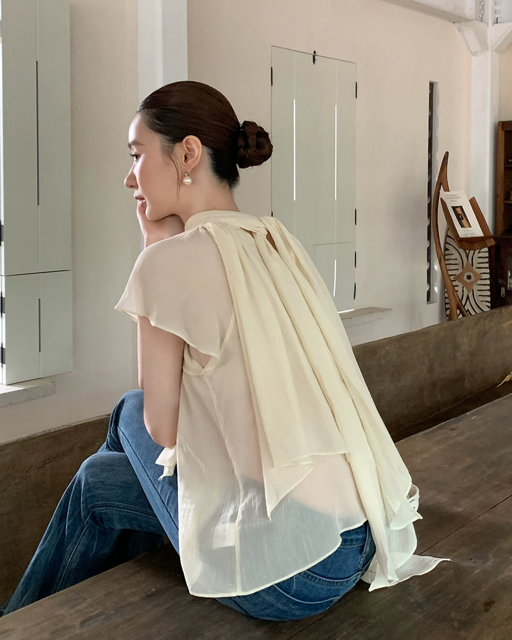 Airy High Neck Blouse