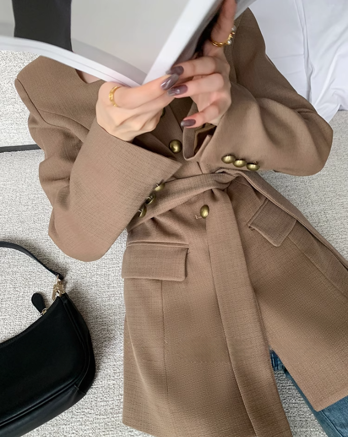 Gold button suit jacket