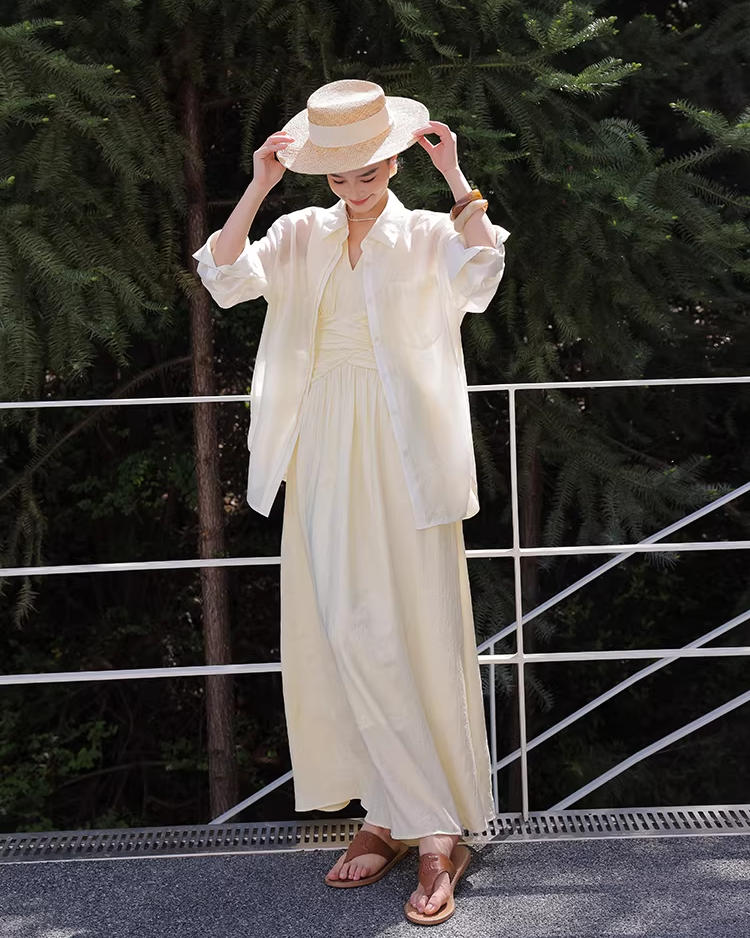 Cross-Drape Halter Dress