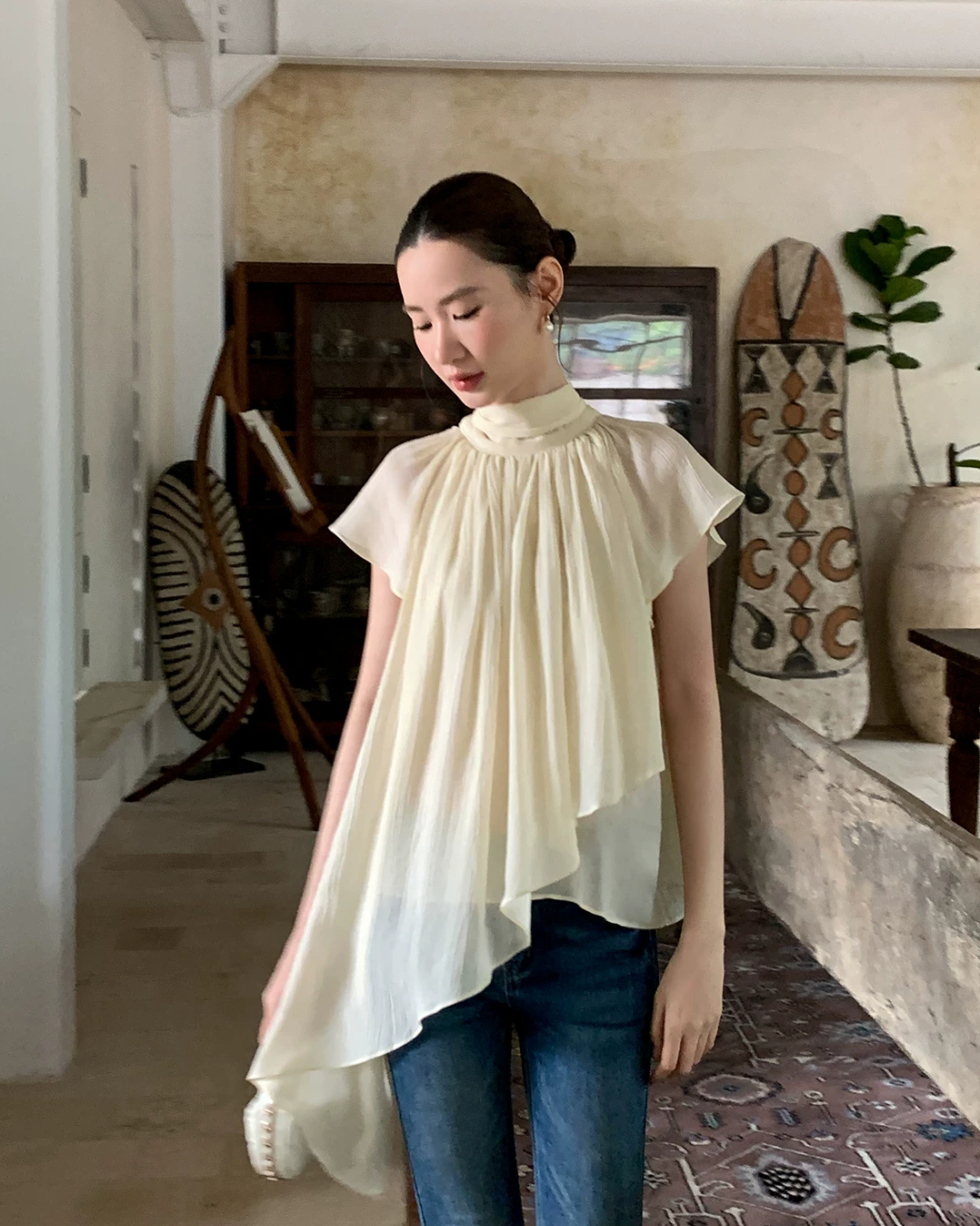 Airy High Neck Blouse