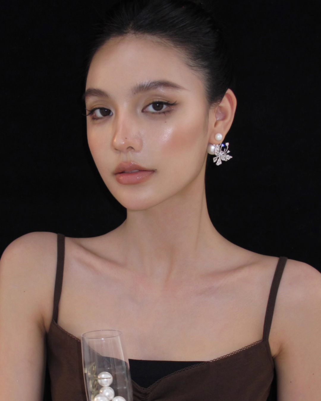 Butterfly Pearl Back Earrings