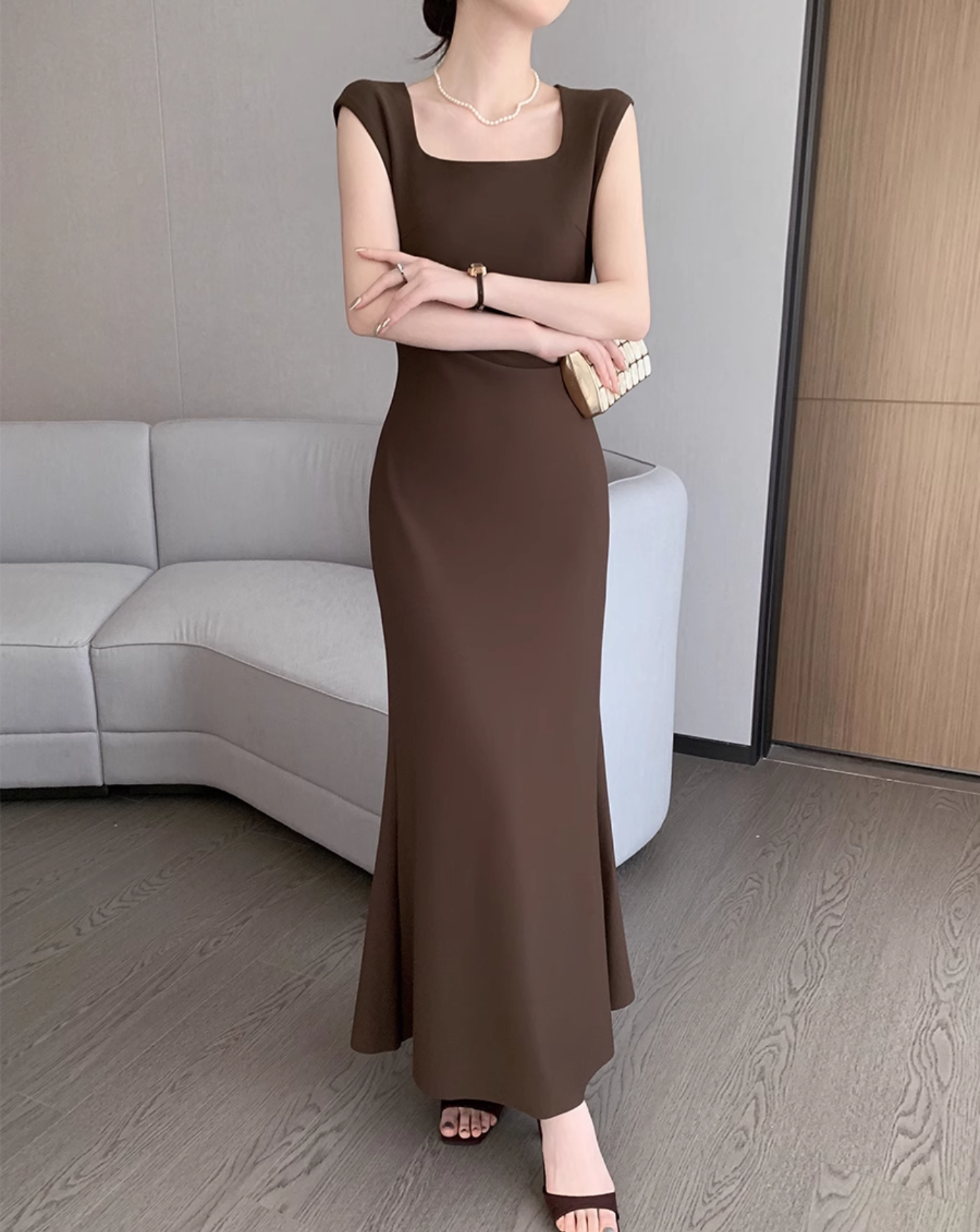 Sculpted Elegance Sleeveless Dress