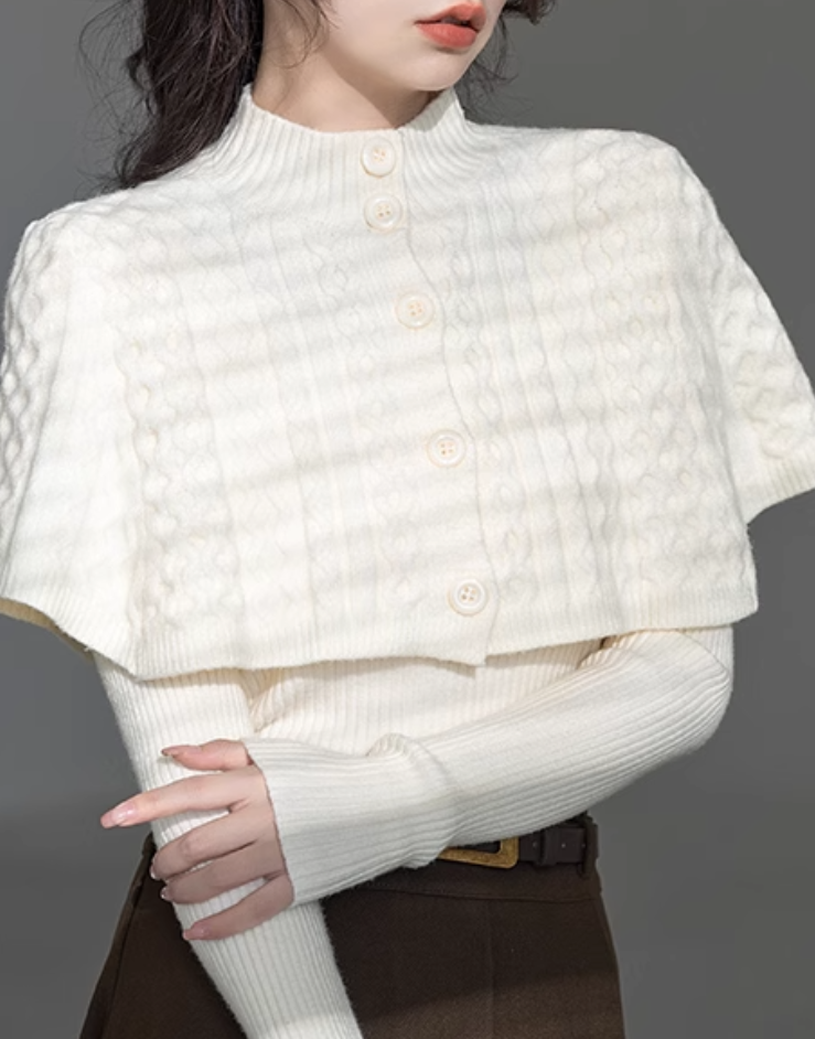 2-piece cape knit
