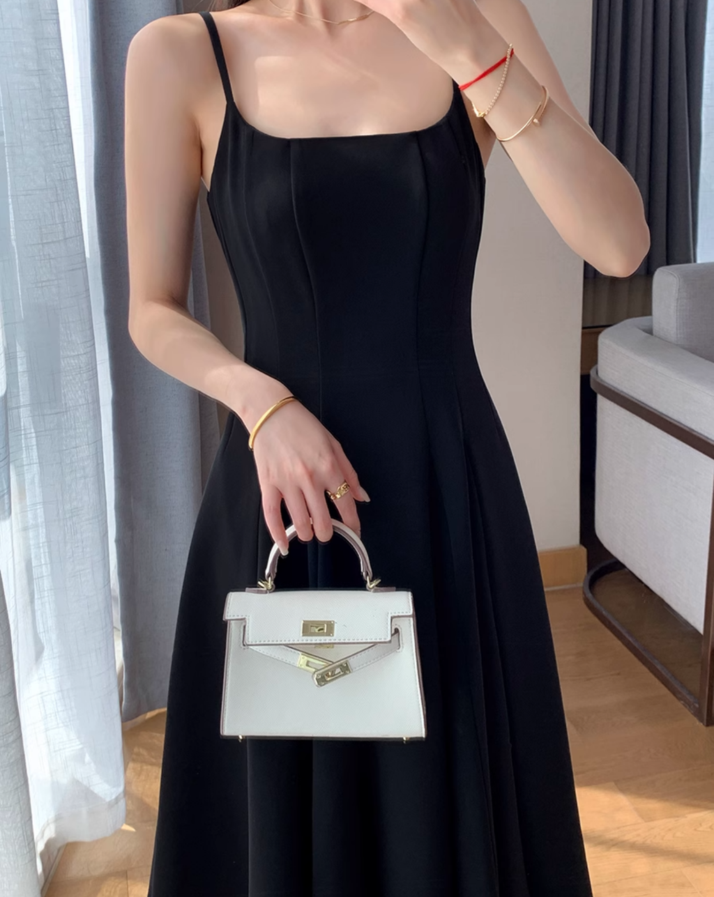 Neck Elegant Flare Dress