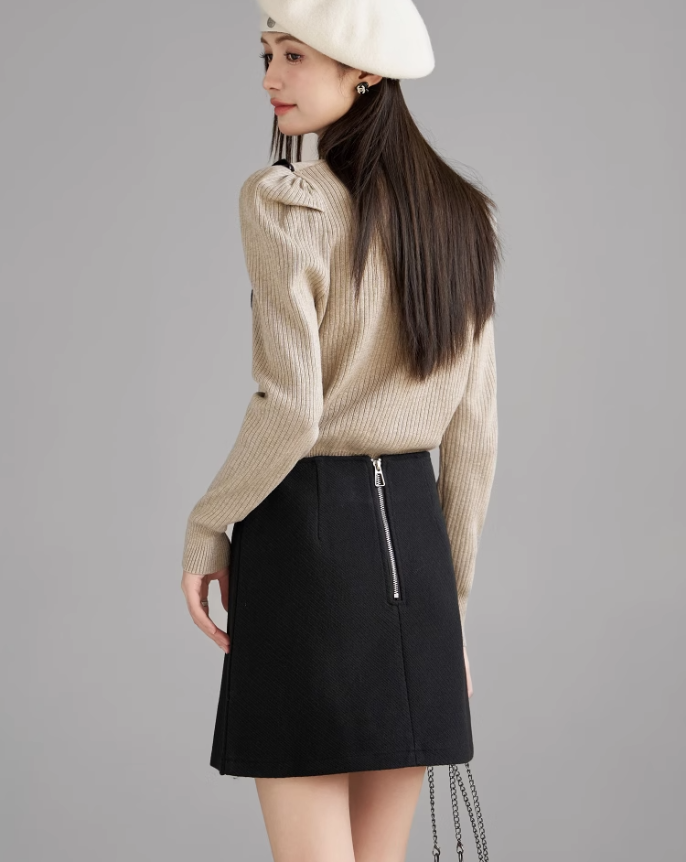 Double lapel knit tops