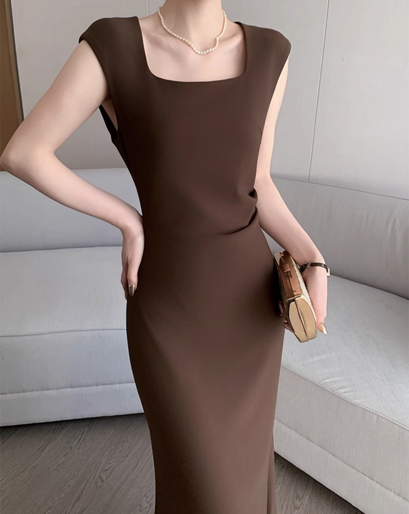 Sculpted Elegance Sleeveless Dress