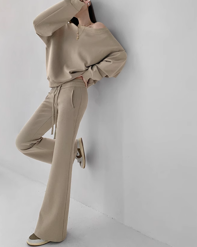 Off shoulder sweatshirt tops