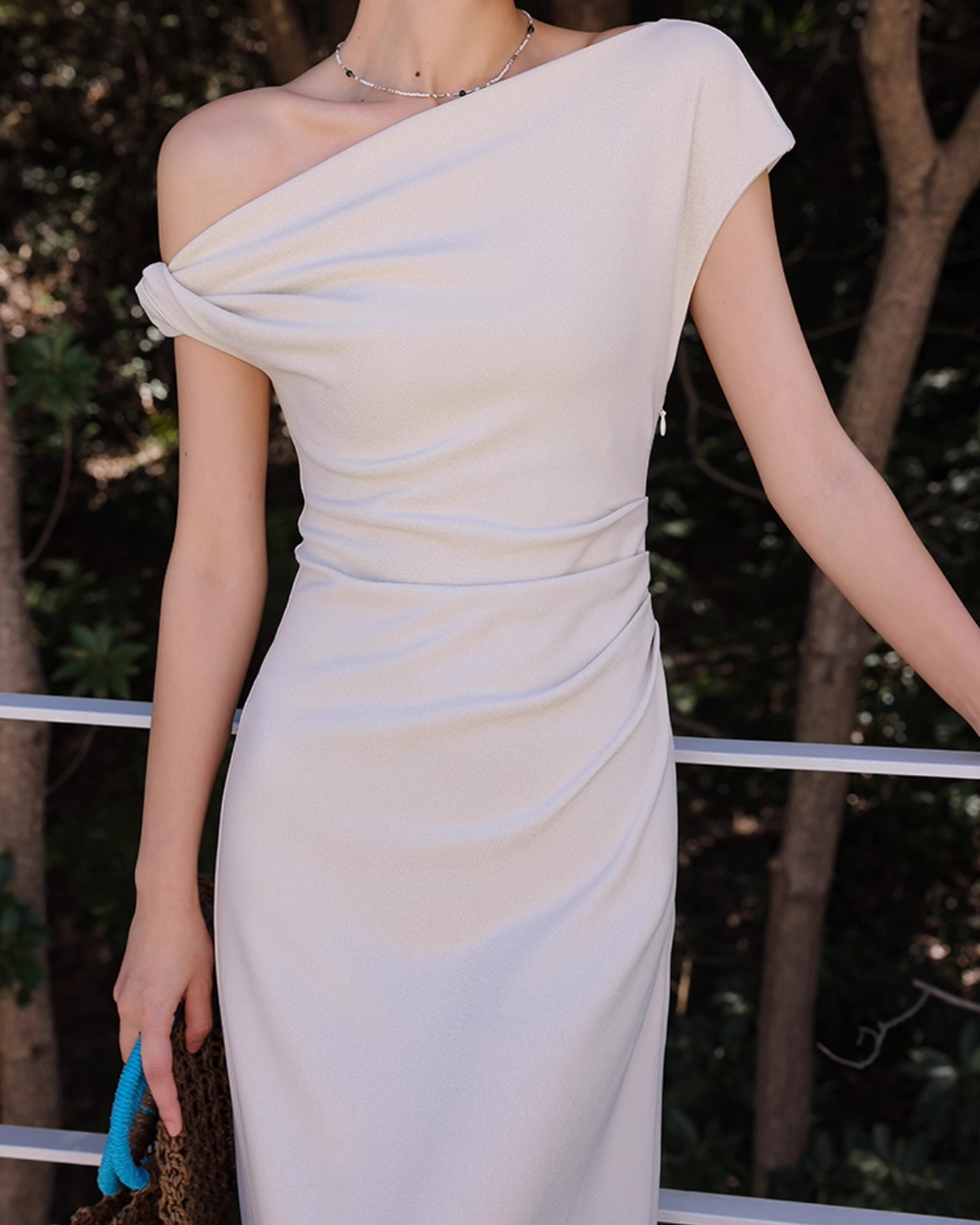 Asymmetric Draped One-Shoulder Dress