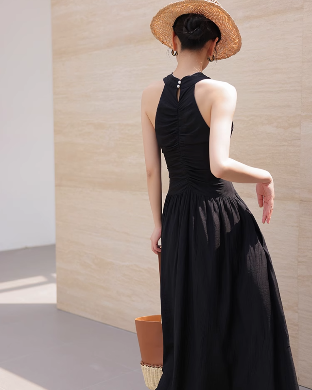 Elegant Draped Maxi Dress