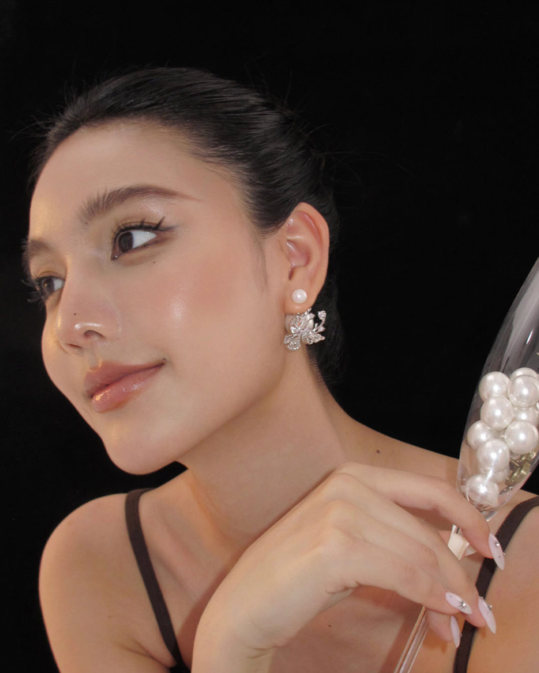 Butterfly Pearl Back Earrings