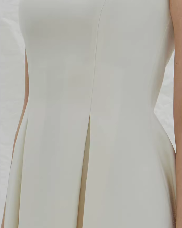 Boatneck Pleated Dress