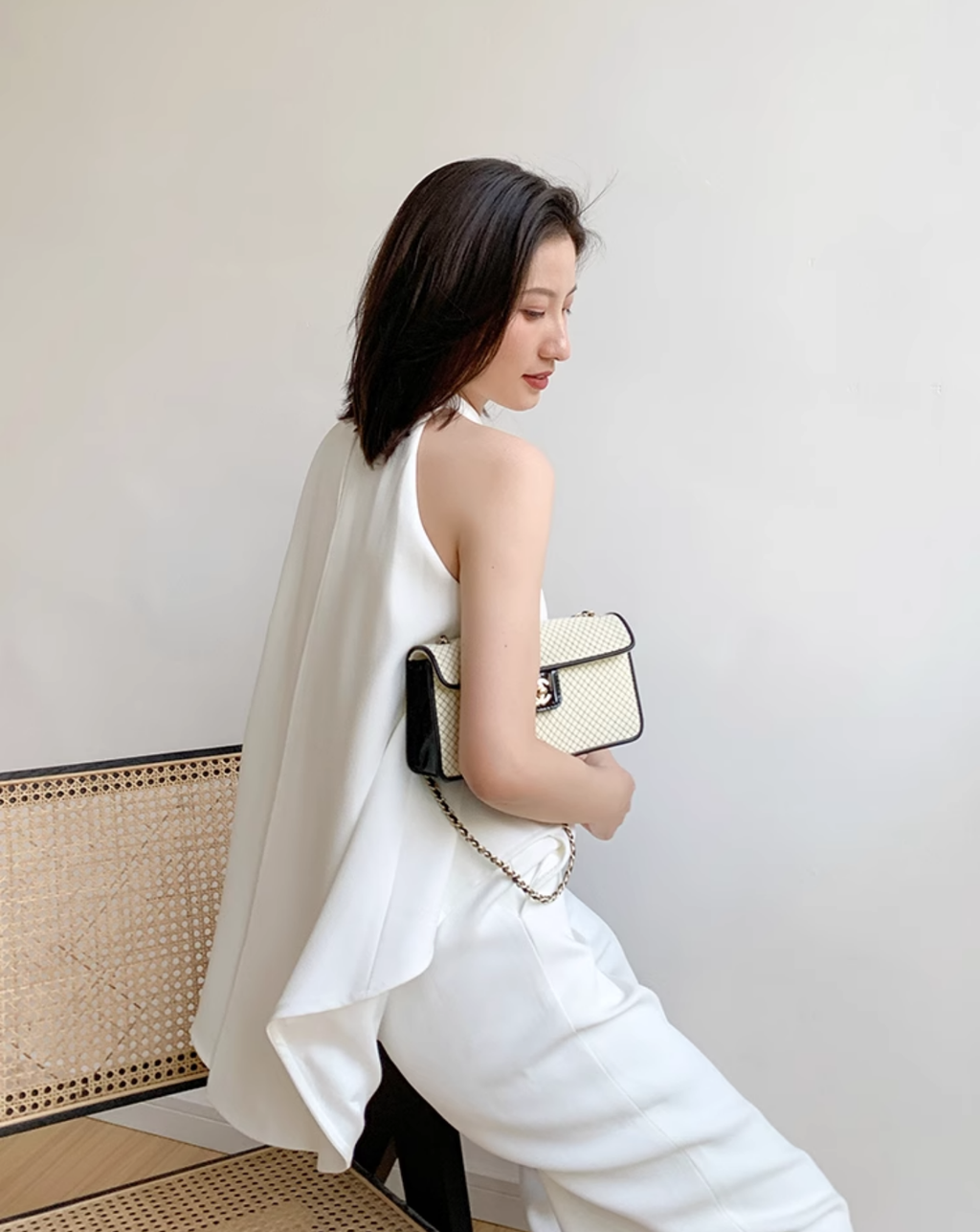 Asymmetric Top & Wide-Leg Pants jumpsuit