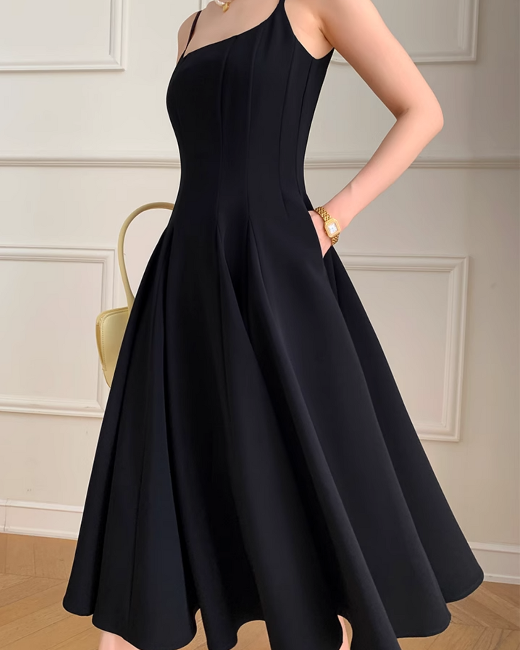 Neck Elegant Flare Dress