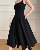 Neck Elegant Flare Dress