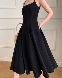 Neck Elegant Flare Dress