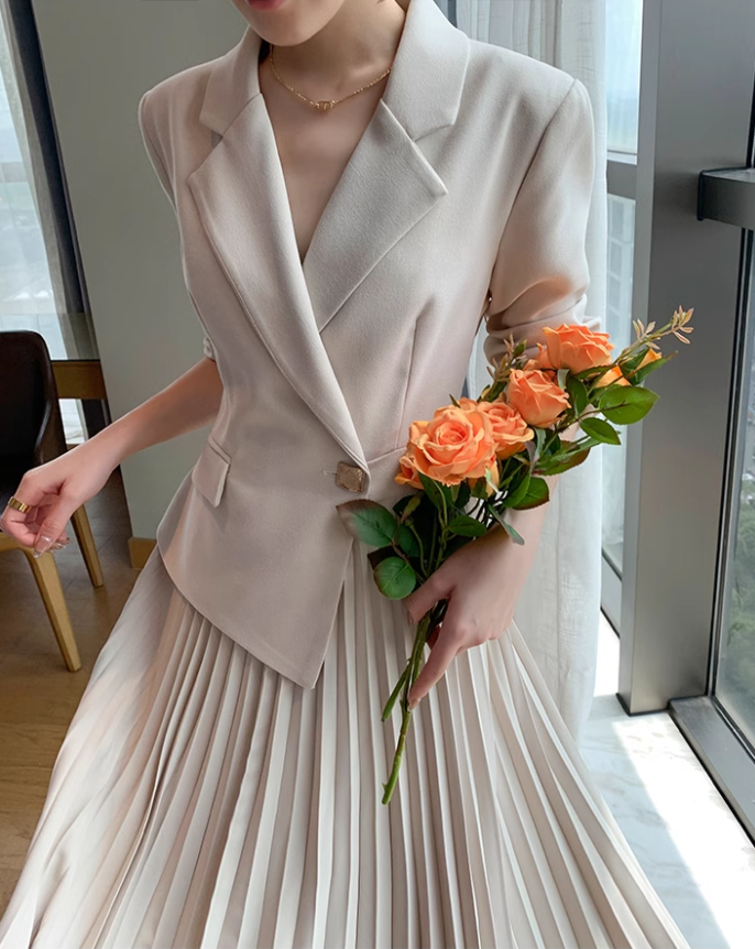 Formal jacket dress(White)