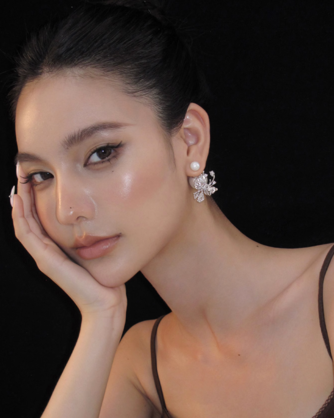 Butterfly Pearl Back Earrings