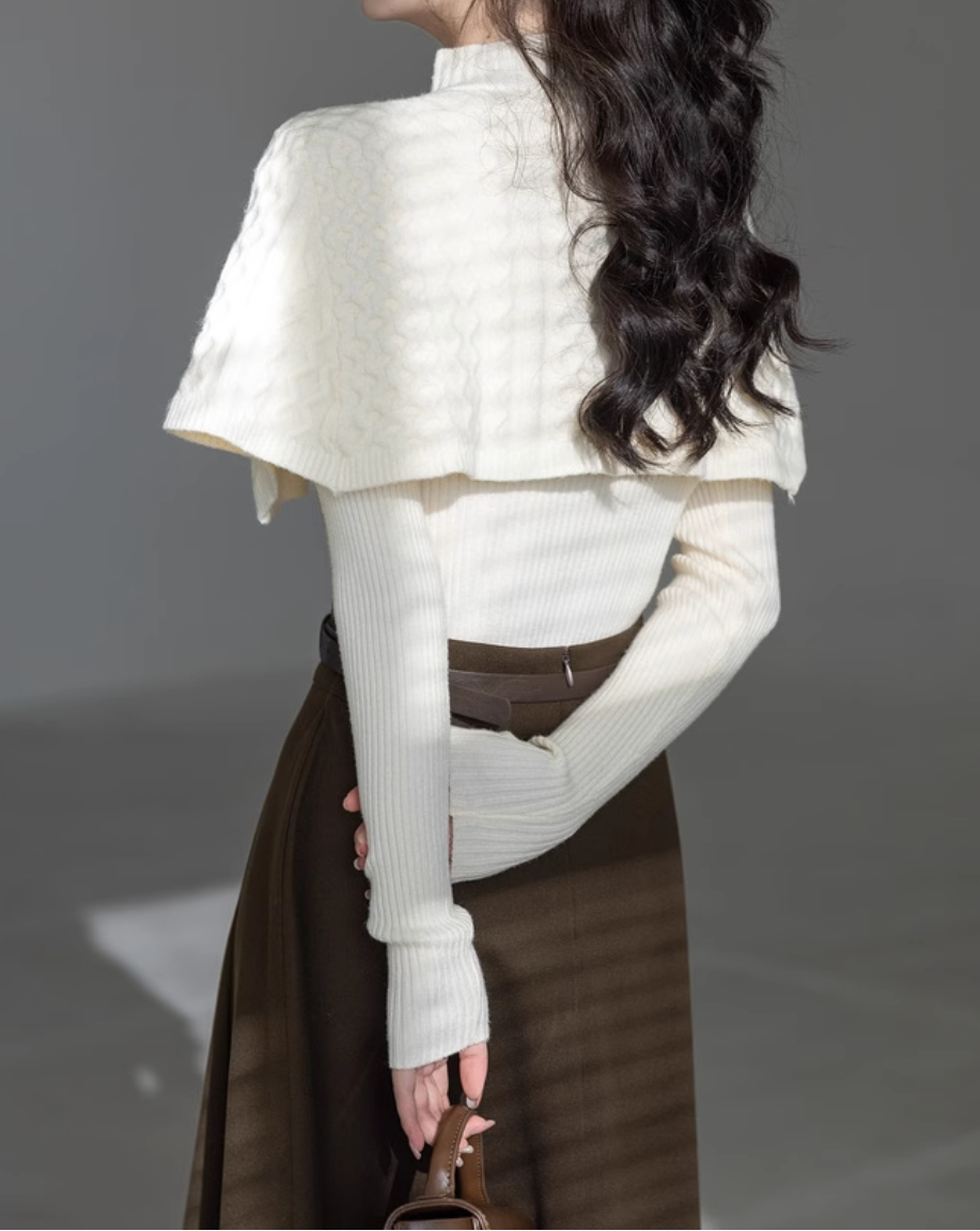 2-piece cape knit