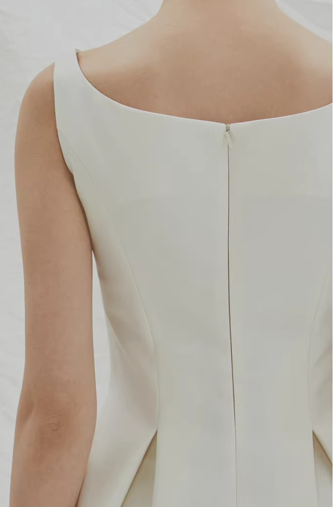 Boatneck Pleated Dress