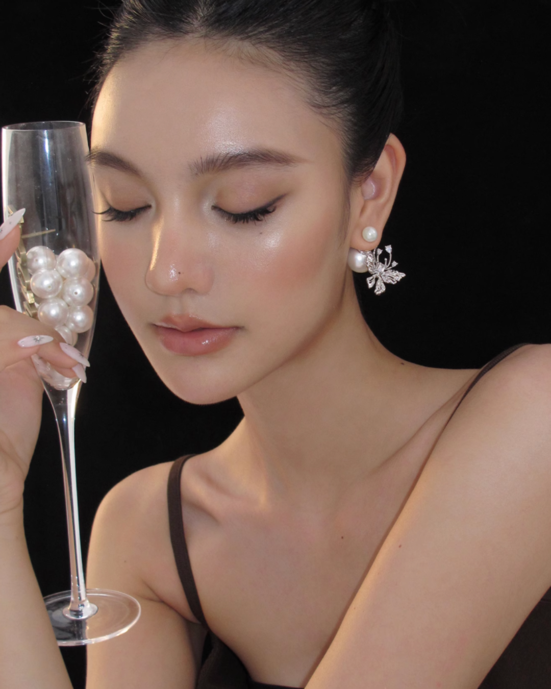 Butterfly Pearl Back Earrings