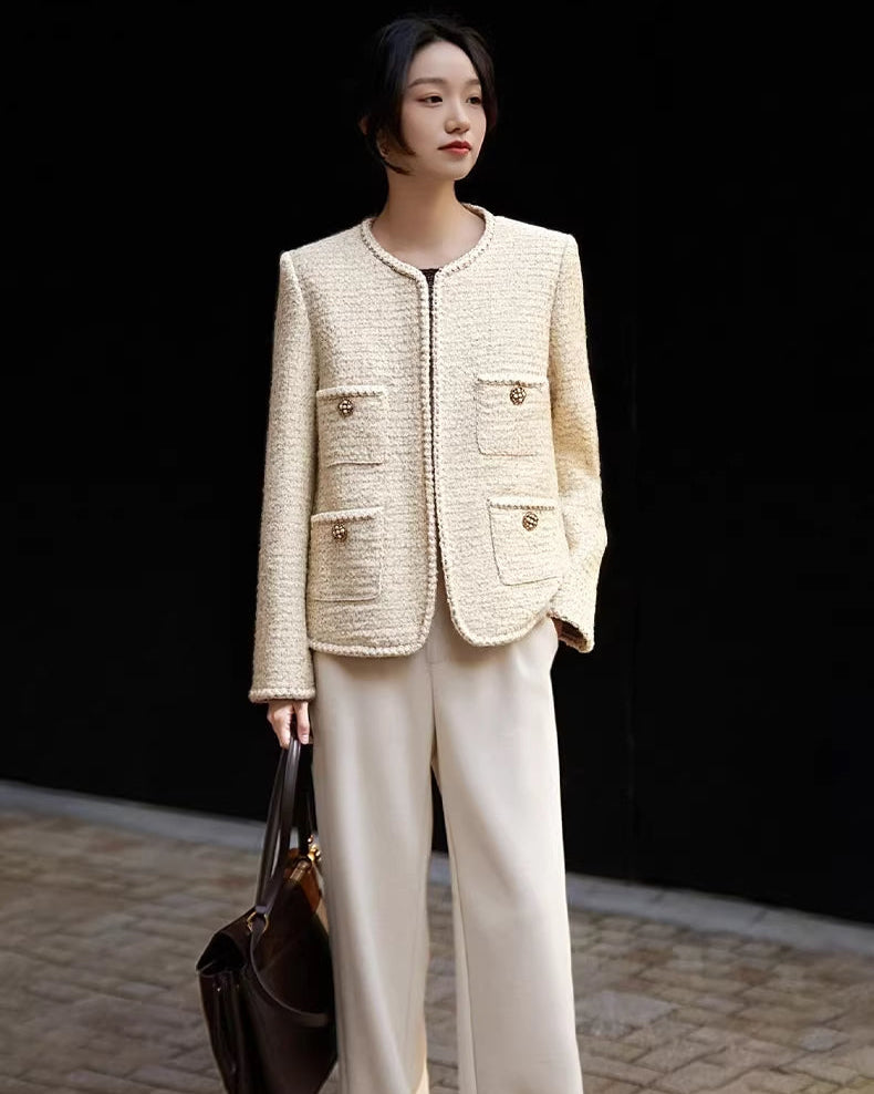 White Tea Classic Tweed Jacket
