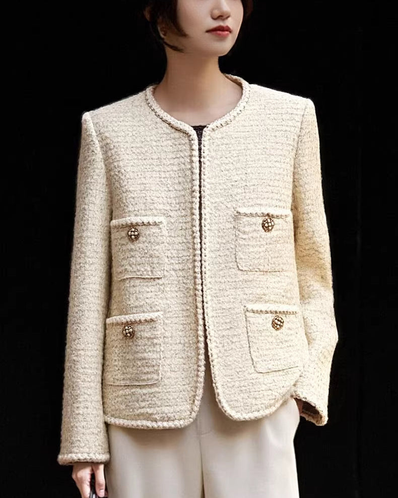 White Tea Classic Tweed Jacket