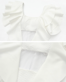 Frill shoulder swimwear