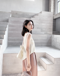 Back ribbon tops (White)