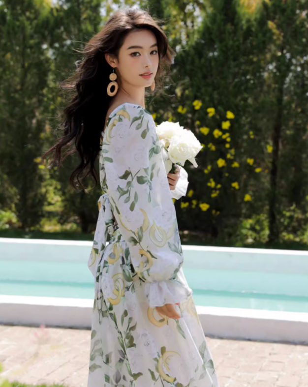 Chiffon one-piece swimwear