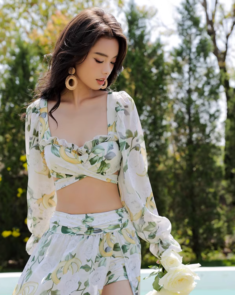 Chiffon one-piece swimwear