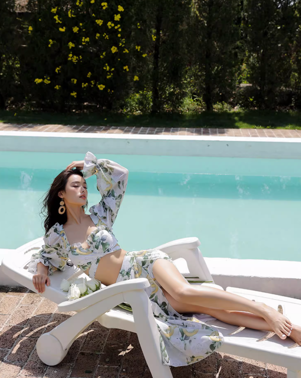 Chiffon one-piece swimwear