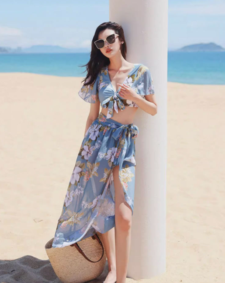 French sense one-piece swimwear