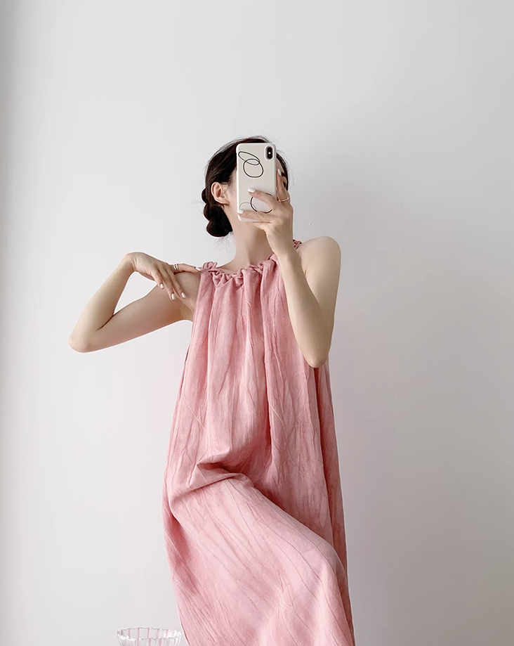 Pink halterneck dress