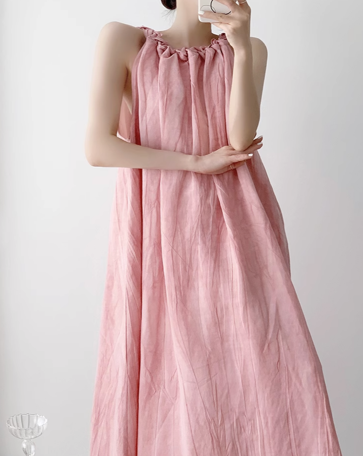 Pink halterneck dress