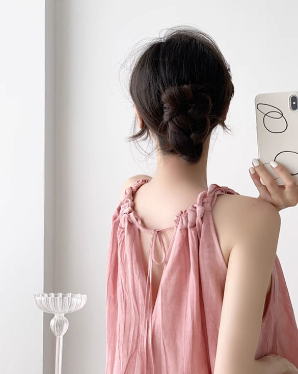 Pink halterneck dress